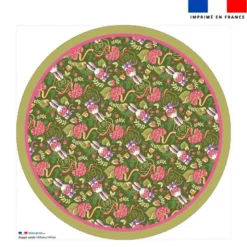 Coupon pour nappe lapin printanier vert kaki - Création Stillistic