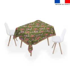 Coupon pour nappe lapin printanier vert kaki - Création Stillistic