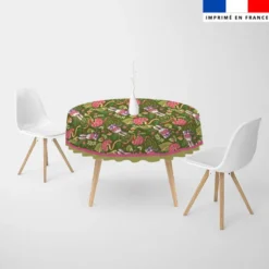 Coupon pour nappe lapin printanier vert kaki - Création Stillistic
