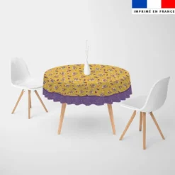 Coupon pour nappe ronde motif mini poule et oeufs de Pâques jaune - Création Stillistic