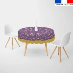 Coupon pour nappe ronde motif mini poule et oeufs de Pâques violet - Création Stillistic