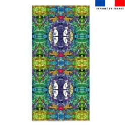 Coupon pour serviette de plage motif vitrail chat - Création Lita Blanc