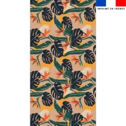 Coupon pour serviette de plage motif strelitzia et palme jungle