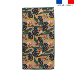 Coupon pour serviette de plage motif strelitzia et palme jungle