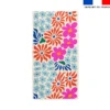 Coupon pour serviette de plage motif fleur orange rose et bleue