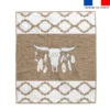 Coupon pour serviette de plage motif tête de buffle effet jute