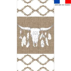 Coupon pour serviette de plage motif tête de buffle effet jute