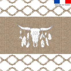 Coupon pour serviette de plage motif tête de buffle effet jute