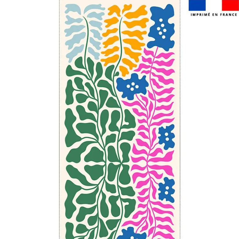 Coupon pour serviette de plage motif plante multicolore