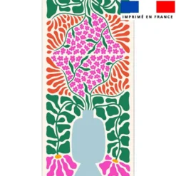 Coupon pour serviette de plage motif vase bleu ciel