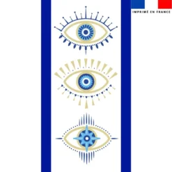 Coupon pour serviette de plage motif Grèce oeil bleu