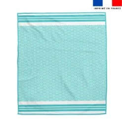 Coupon pour serviette de plage vert d'eau motif fouta japonaise