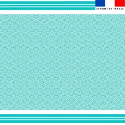 Coupon pour serviette de plage vert d'eau motif fouta japonaise