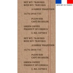 Coupon pour serviette de plage effet texture jute