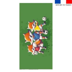 Coupon pour serviette de plage motif renard foot - Création Stillistic