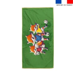 Coupon pour serviette de plage motif renard foot - Création Stillistic
