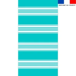 Coupon pour serviette de plage vert d'eau motif fouta symétrique