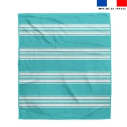 Coupon pour serviette de plage vert d'eau motif fouta symétrique