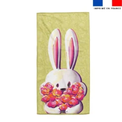 Coupon pour serviette de plage motif lapin printanier - Création Stillistic