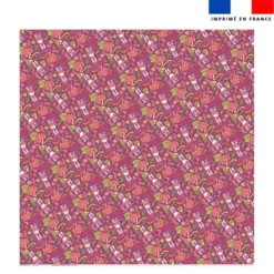 Coupon pour serviette de plage motif lapin printanier framboise - Création Stillistic