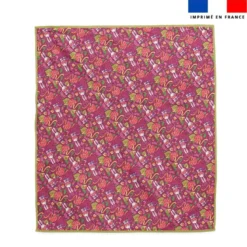 Coupon pour serviette de plage motif lapin printanier framboise - Création Stillistic