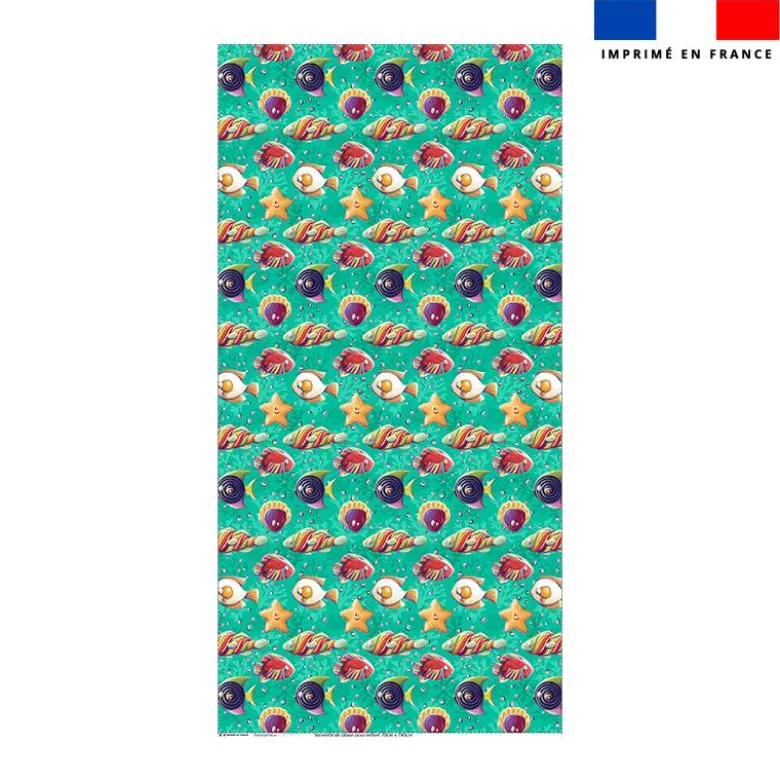 Coupon pour serviette de plage motif poissons bonbons - Création Stillistic