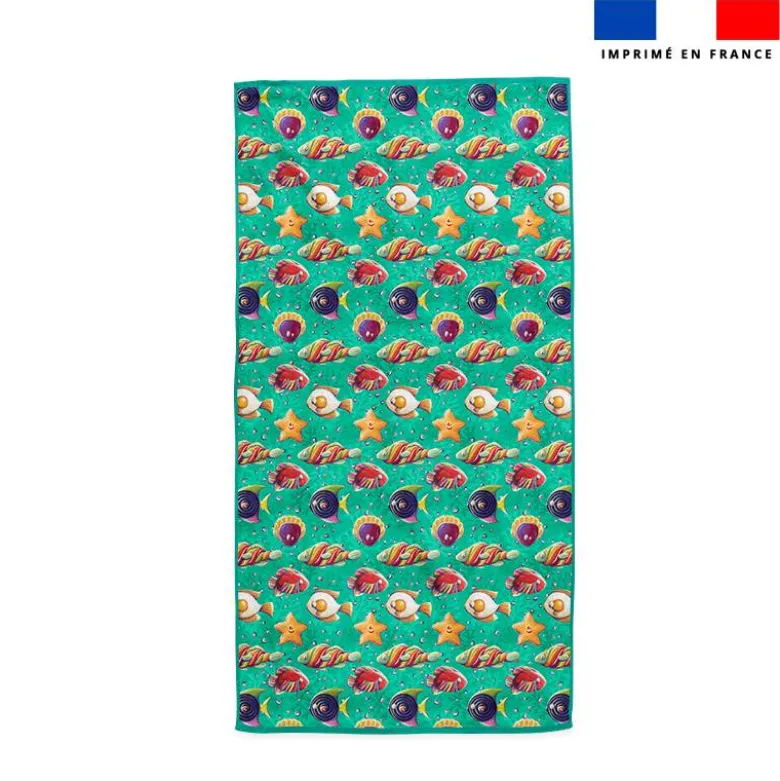Coupon pour serviette de plage motif poissons bonbons - Création Stillistic