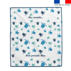 Coupon pour serviette de plage blanc motif tortue de mer