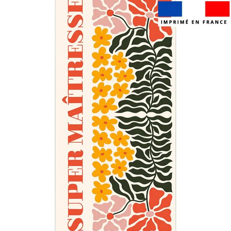 Coupon pour serviette de plage motif flowers super maitresse