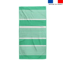 Coupon pour serviette de plage vert d'eau motif fouta