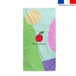 Coupon pour serviette de plage motif pomme d'amour
