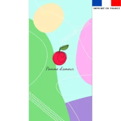 Coupon pour serviette de plage motif pomme d'amour