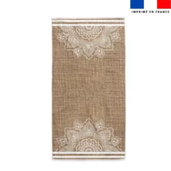 Coupon pour serviette de plage motif mandala effet jute