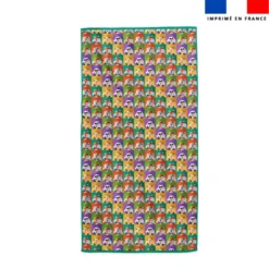 Coupon pour serviette de plage motif mosaïque animaux Lou-Sticks - Création Stillistic
