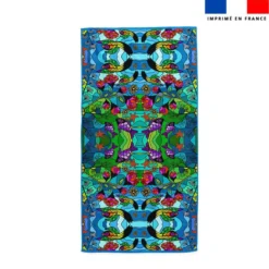 Coupon pour serviette de plage motif paysage marin - Création Lita Blanc