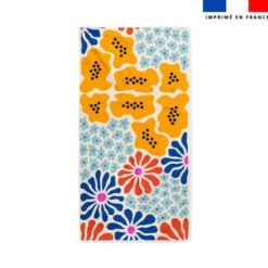 Coupon pour serviette de plage motif fleurs multicolores