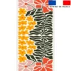 Coupon pour serviette de plage motif flowers beige et orange