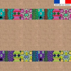 Coupon pour serviette de plage motif wax effet toile de jute