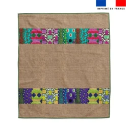 Coupon pour serviette de plage motif wax effet toile de jute