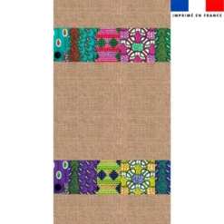 Coupon pour serviette de plage motif wax effet toile de jute