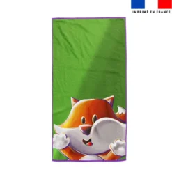 Coupon pour serviette de plage motif Renard Lou-Stick - Création Stillistic