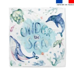 Coupon pour serviette de plage blanche motif animaux aquatiques