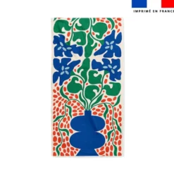 Coupon pour serviette de plage motif vase bleu