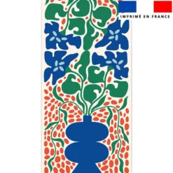 Coupon pour serviette de plage motif vase bleu