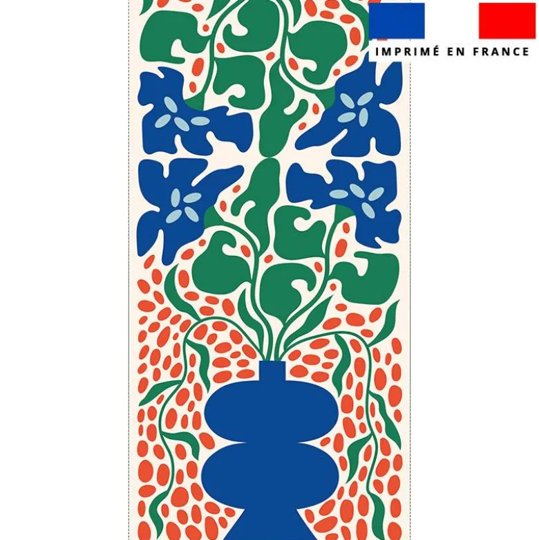 Coupon pour serviette de plage motif vase bleu