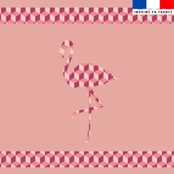Coupon pour serviette de plage rose motif flamant cubique