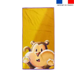Coupon pour serviette de plage motif Singe Lou-Stick - Création Stillistic