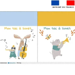 Coupon pour tote-bag motif animaux musiciens