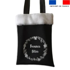 Coupon pour tote-bag motif bonnes fêtes argent + fausse fourrure