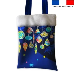Coupon pour tote-bag motif boules de noel + fausse fourrure